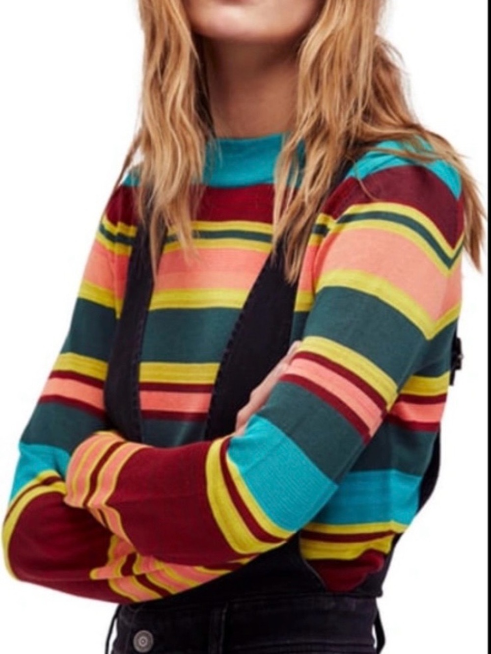Free People Off Your Stripes Long Sleeve, lightweight Crewneck Top - Picture 10 of 12